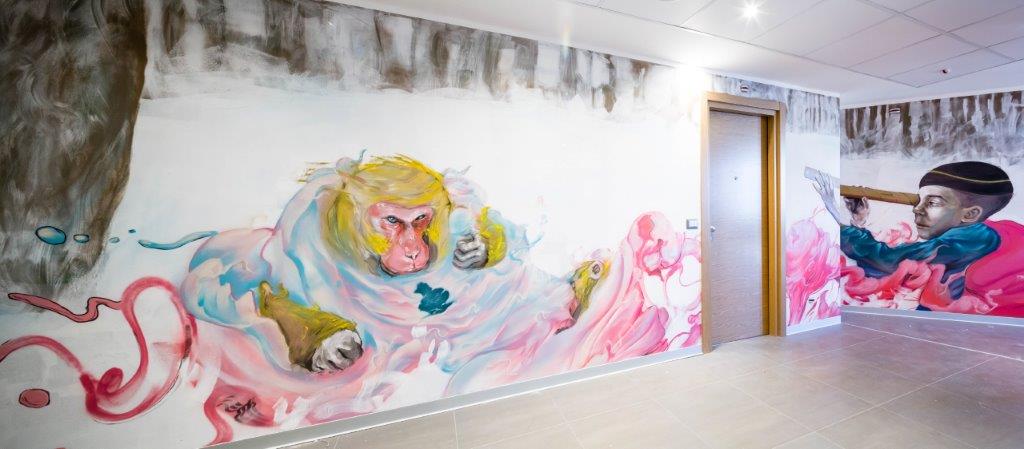 Jair Martinez ha decorato così l'11esimo piano di Nyx Hotel Milano.