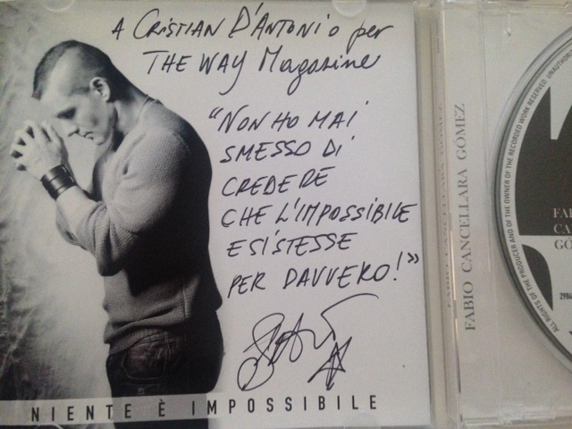 La dedica sul cd per The Way Magazine da parte di Fabio Cancellara Gòmez.