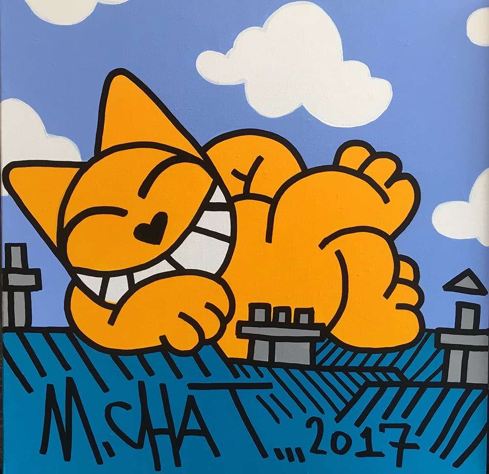 LE CONTAINER, M CHAT SIESTA 2017 - acrilico 60x60cm
